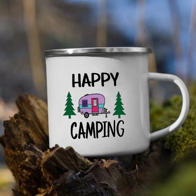 Sommer-Camping-Tassen, Emaille-Camp-Tasse, Wohnmobil-Geschenke für Sie und Ihn, Reisegeschenk, Lagerfeuer-Party-Zubehör, Tassen Küche, Haushalt & Wohnen