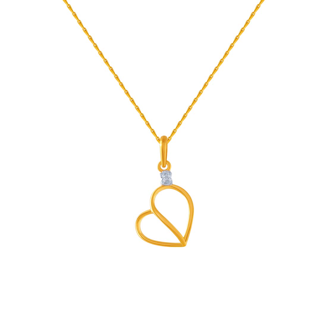 p.c. chandra jewellers 14k (585) Yellow Gold and American Diamond Pendant for Women-picture-39