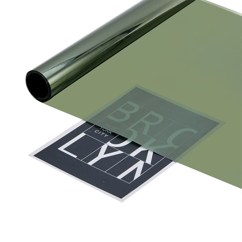 Laminas Para Tintar Lunas Coche Película de tinte de ventana lateral del automóvil verde 50*300 cm VLT 18% Protección solar Sticker Segetación de aislamiento de calor Uva Lámina LáMina Tintado De Luna