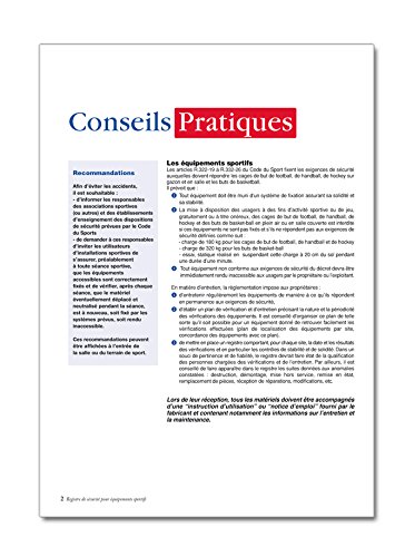 Registre de sécurité pour équipements sportifs - P004