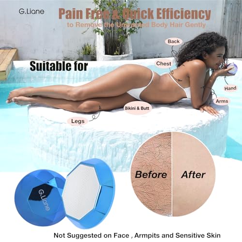 G.Liane Crystal Hair Eraser,Gentle Painless Nano Hair Removal Device and Exfoliation,Efficient Crystal Hair Remover Without Waxing,Magic Epilator for Women and Men(Royal Blue) - Image 3