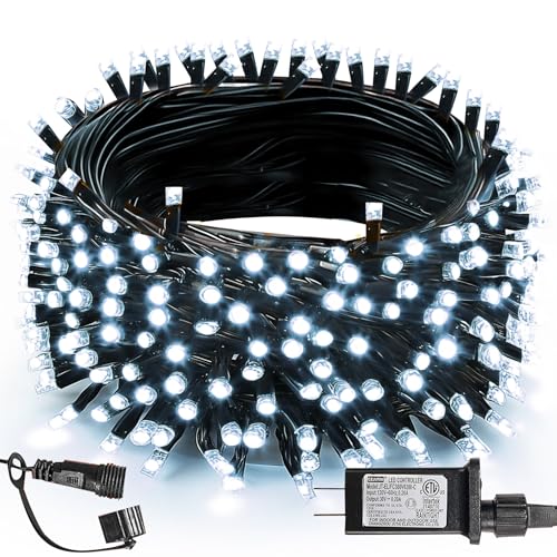 TW SHINE Christmas Lights, 200 LED 66FT Outdoor Christmas Lights Plug in with 8 Modes, Waterproof Light Outdoor, Indoor Xmas Decorations for Party Yard House Decor, White
