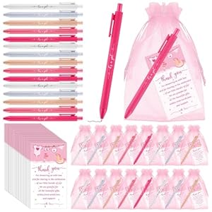 50 Set Baby Shower Favors for Guests It’s a Girl Baby Shower Ballpoint Pens Thank You Cards Organza Bags Baby Shower Gifts for Office School Student Writing Gender Reveal Party Favors Game Prizes