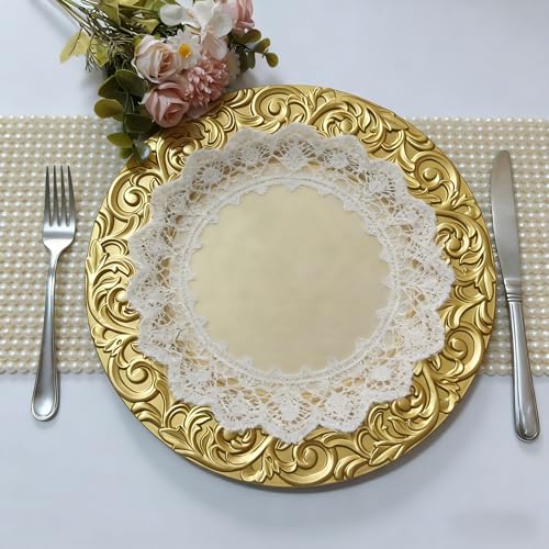 Platos Decorativos Dorados en Plástico Set x100 miniatura 5