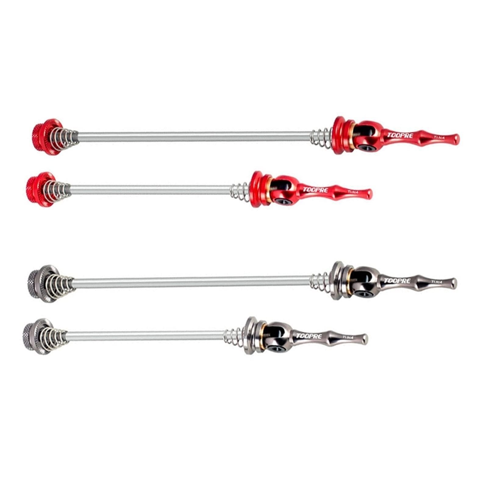Rilasci Rapidi per Bicicletta Spiedini for Mozzo Ruota Bici 4 Pezzi Leva A Sgancio Rapido Set di Assi for Bicicletta in Titanio Ultraleggero 140/180mm Rosso