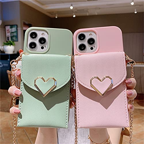Crossbody Wallet Case Compatible With Samsung Galaxy A32 5G Case Leather Purse Flip Card Pouch Cover Soft Silicone Cover With Gold Long Shoulder Strap Cute Shockproof Love Shell(Black) #TOP6