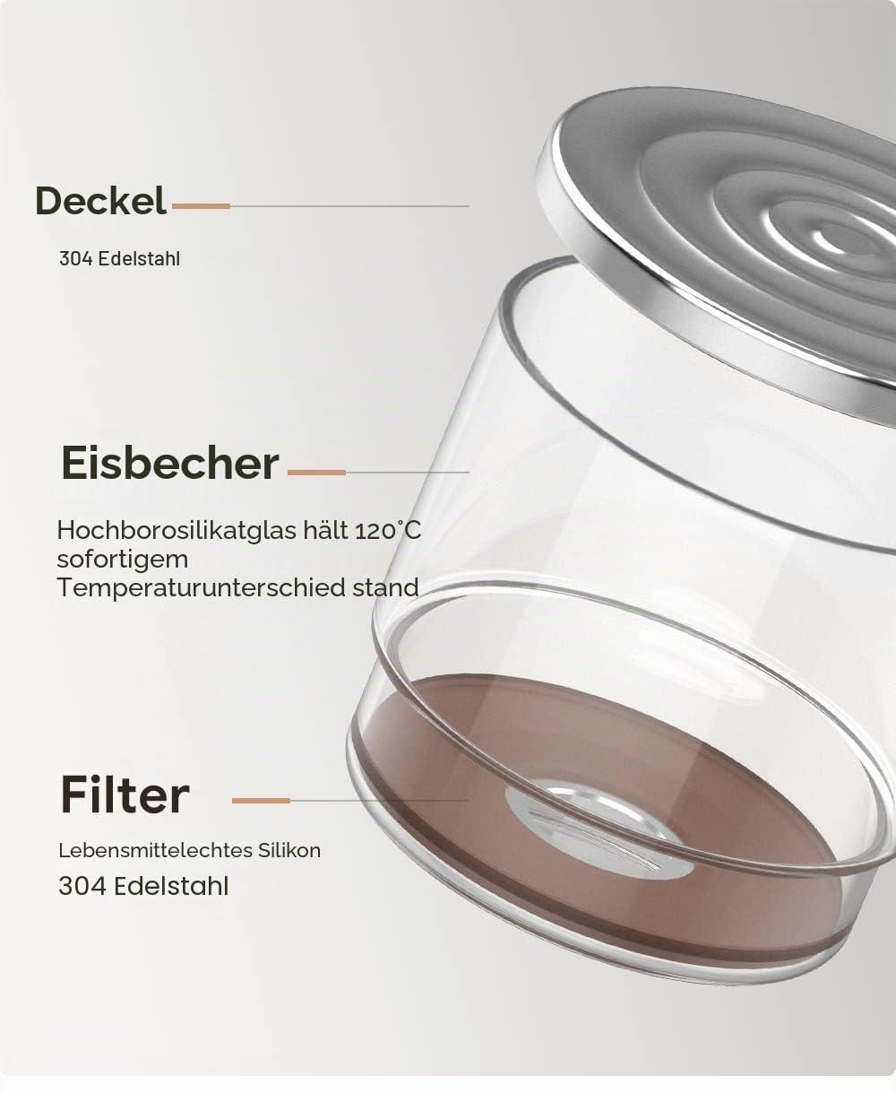 i Cafilas 2-in-1 Cold Brew Dripper Cold Brew Coffee Maker,Eis Tropf-Kaffeezubereiter 300ml - Kaffeebereiter für kaltgebrühten Kaffee und Tee, Kaffeemaschine für Kaltextraktion