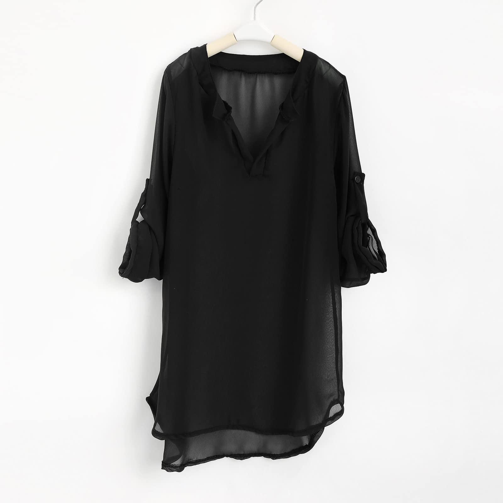 Traje de baño para niños pequeños, para la playa, camisa de gasa, bikini, traje de baño, vestido de playa, cubierta de natación, camiseta de manga larga para mujer con estampado