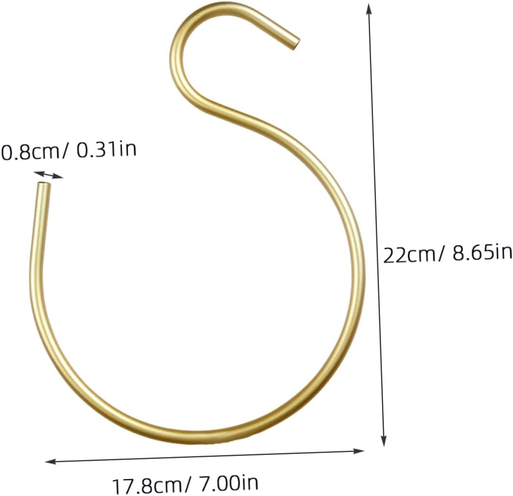 Amosfun 2pcs Gold Aluminum Alloy S-Shaped Scarf and Belt Hangers, Multifunctional Ribbon Organizer Rack for Closet Storage and Wardrobe Accessories