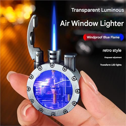 Encendedor de antorcha resistente al viento con ventana de aire transparente 6