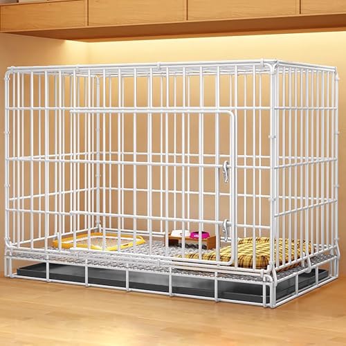 ZXDRYBHD キャットヴィラ、犬用クレート、収納を折りたたむ、トレイはご持参ください、床を保護する脚、取り付け簡単、あらゆるペット種に対応(White,62x43x53cm/24.4x16.9x20.8in)