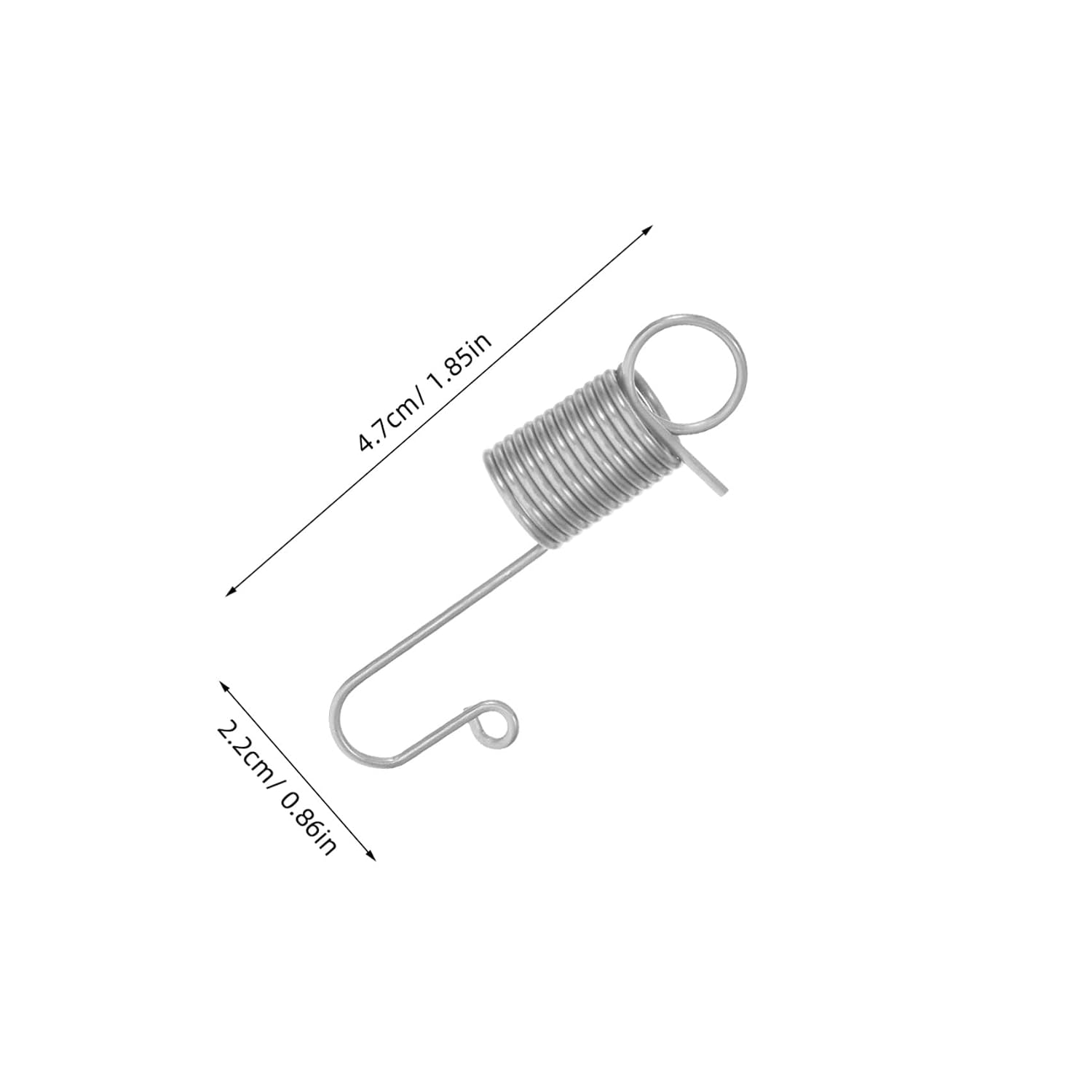 Garneck 10pcs Heavy Duty Dual Hook Tension Springs, Extended Length Mechanical Extension Springs for Industrial Equipment and Construction Use