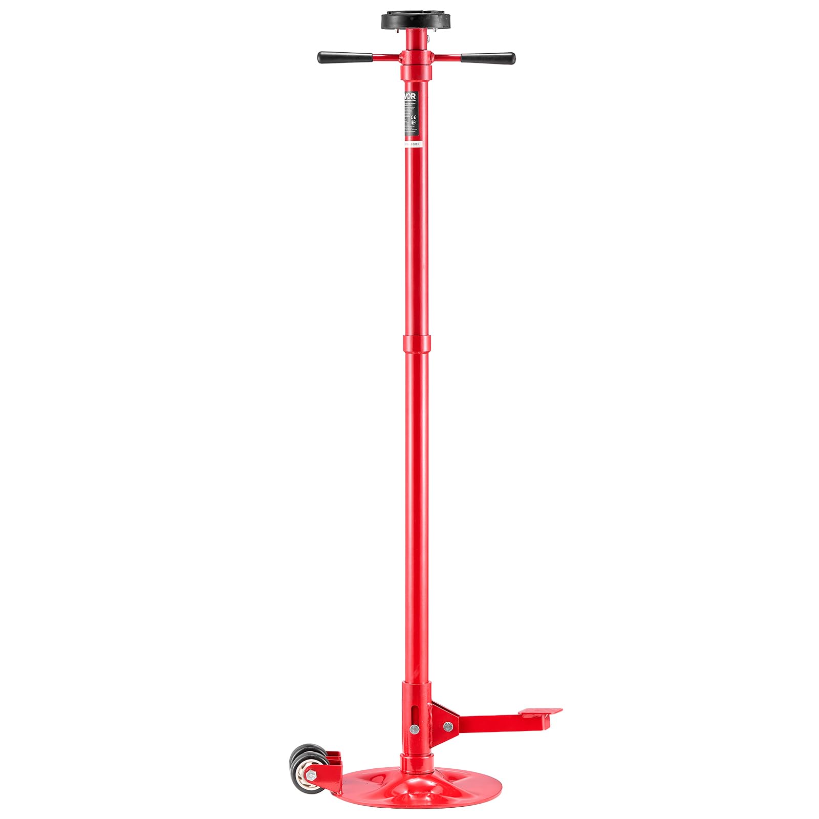 VEVOR Supporto per Fossa e Sottoponte Carico Max. 0,75 Tonnellate, Asta da Fossa Altezza Regolabile 132-203,2cm, Maniglia Girevole, Cuscinetti, Pedale, Riparazioni Manutenzione da Officina Garage