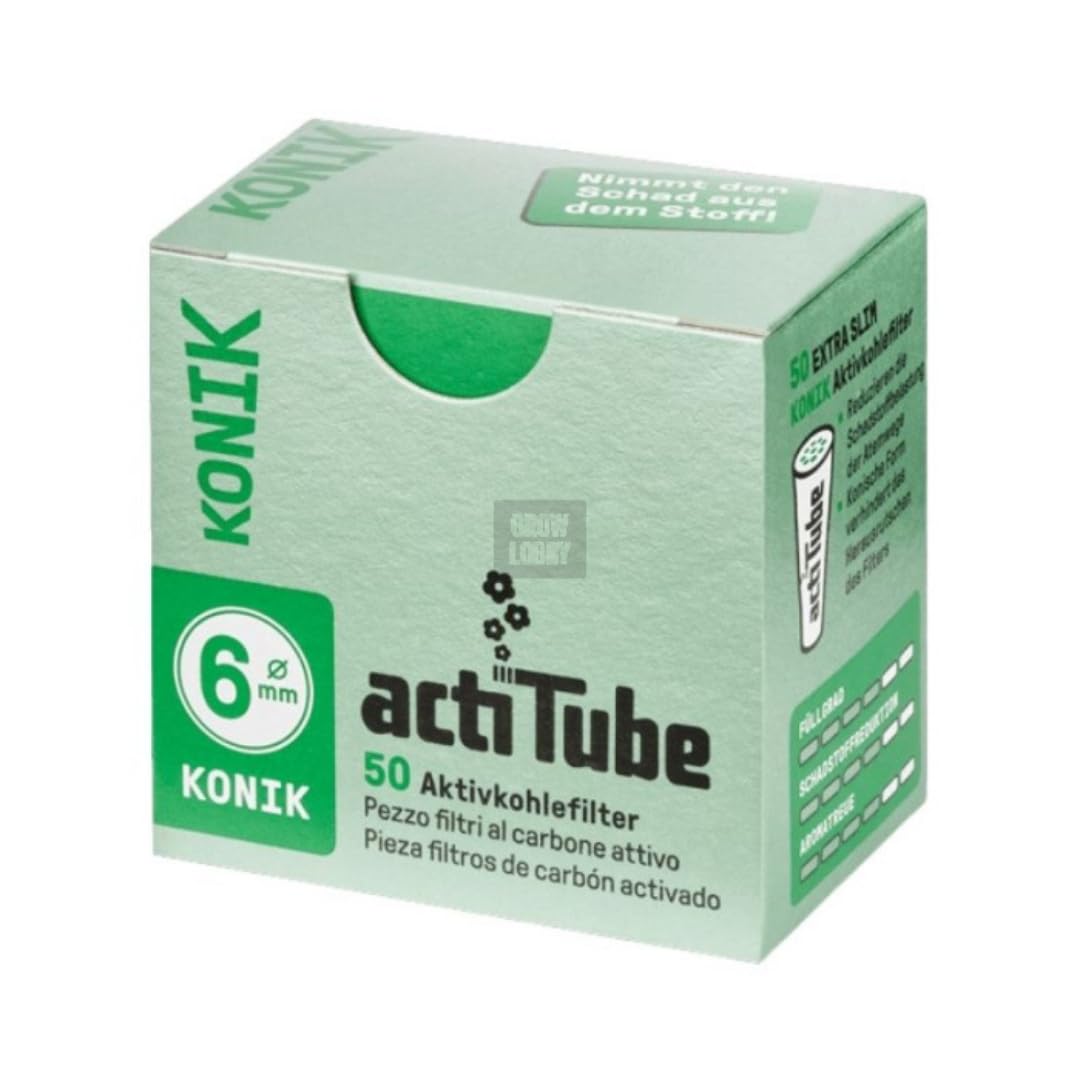 OutonTrip actiTube Activated Charcoal Filters 6MM KONIK EXTRA SLIM – Pack of 50 Filter Tips – Premium Filters for Smooth, Cleaner Experience – Made in Germany 1