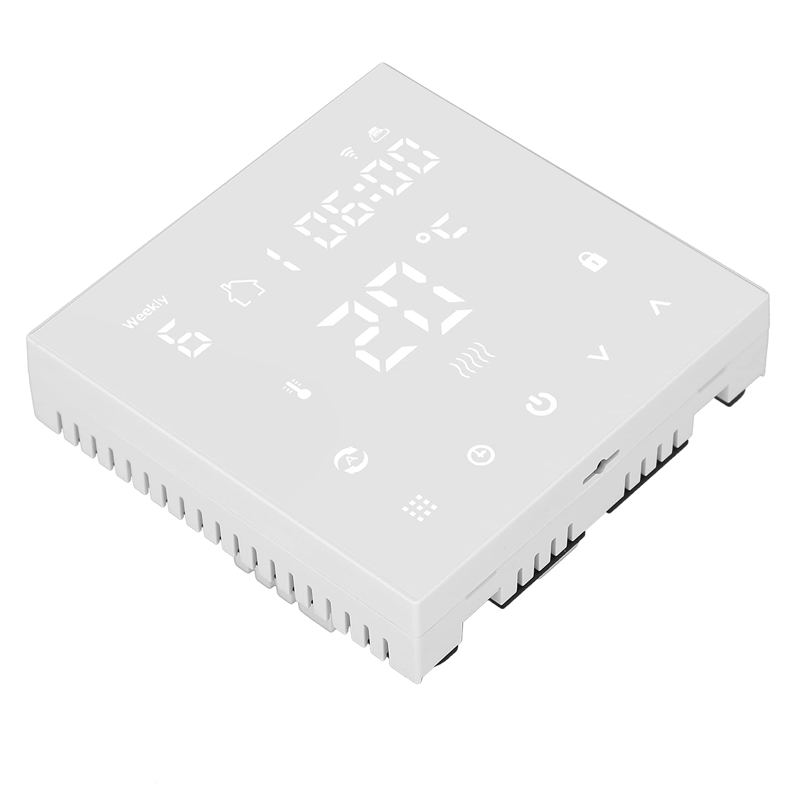 FTVOGUE Inteligentny Termostat, PC ABS Cyfrowy Regulator Temperatury z Wyświetlaczem AC90 240V 16A Pilot WiFi, Zakres ustawień od 41 do 95F dla Elektrycznego Ogrzewania Podłogowego Biuro w Domu