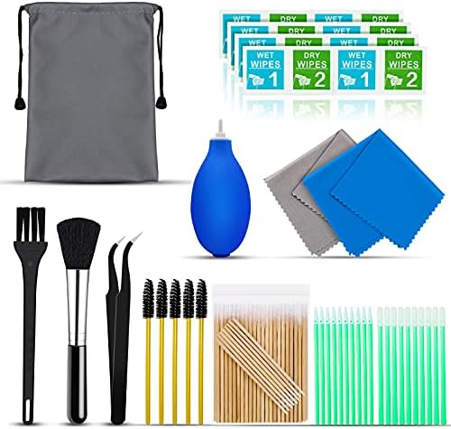 Cleaning Kit for Airpod, Phone Cleaner Kit with Screen Wipes and Swabs, Cleaning Kit with Microfibre Cloth Compatible iphone, Cleaning for MacBook Earbud Laptop Charging Port, Electronic Cleaner brush
