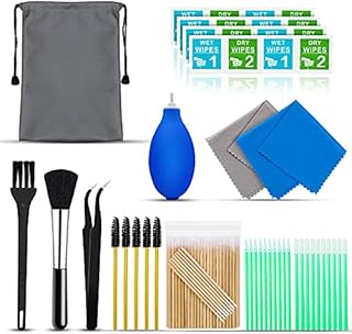 Cleaning Kit for Airpod, Phone Cleaner Kit with Screen Wipes and Swabs, Cleaning Kit with Microfibre Cloth Compatible iphone, Cleaning for MacBook Earbud Laptop Charging Port, Electronic Cleaner brush