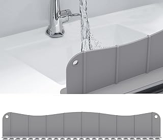 Silicone Sink Splash Guard Water Splash Guard for Kitchen Strong Suction Sink Splash Guard Behind Faucet Kitchen Island Si...