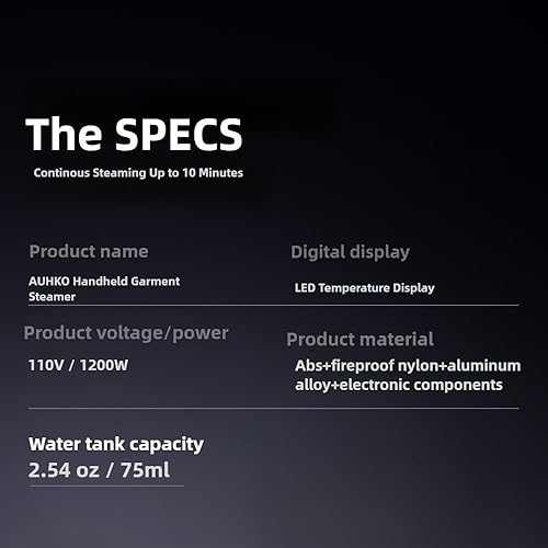 Miniatura 8 de Vaporizador de viaje para toda la ropa, plancha inteligente de ropa con chip de detección de temperatura AI integrado, monitoreo de temperatura LED