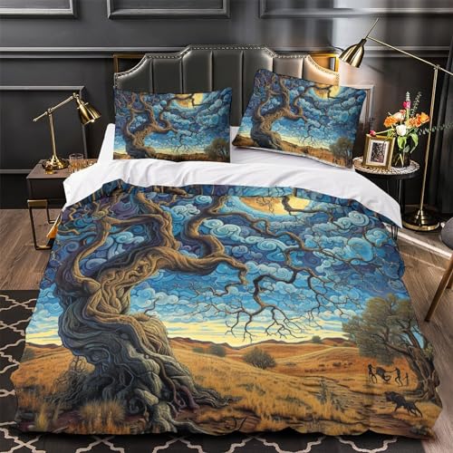 Parure de lit l'arbre de vie 3D King en microfibre premium douce au toucher