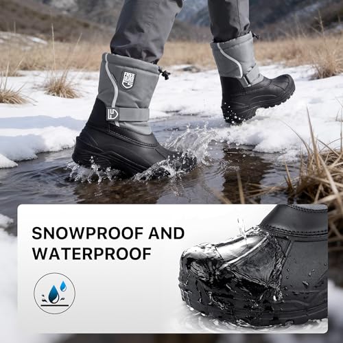 Image of FREE SOLDIER Mens Snow Boots Insulated Nonslip Outdoor Ankle Cold Weather Boots