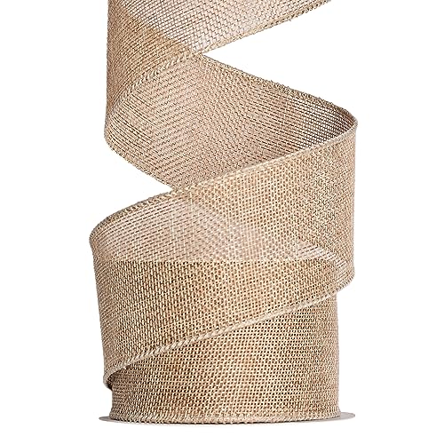 Ribest Burlap Natural Wired Ribbon, 2-1/2 in 10 Yd