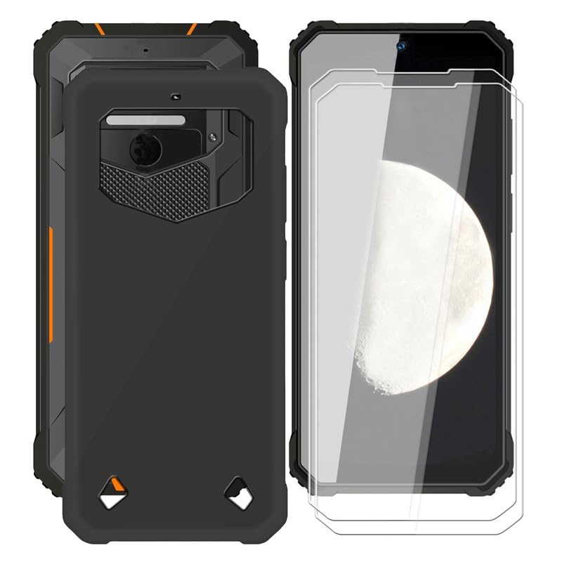 CAXKJE Custodia per Oukitel WP23 (6.52 Pollice) + [2 Pezzi] Pellicola Vetro Temperato,Trasparente Cover Morbido Silicone Custodie TPU Cover,per WP23 Antiurto Case - B33