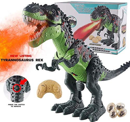 merymall Télécommande Intelligente Robot Dinosaure avec Effet de fumée, lumières et Sons pour Enfants