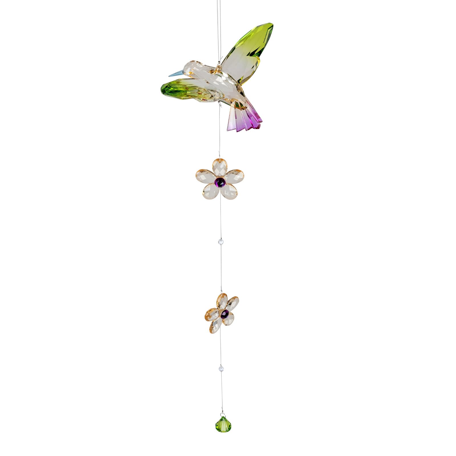 formano 2er Set Girlande Kolibri mit Blumen 18 x 50 cm - Fensterdeko Hänger bunt Hängedekoration hängend aus multifarbenem Acryl gefertigt Tiermotiv Geschenk Einzug