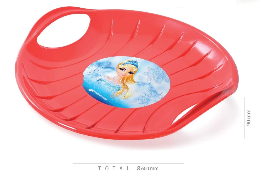 vom Pullach Hof Rutschteller Speed Schneeteller Tellerrutscher Rutschbob Teller Rutscher Schnee Schlitten Bob UFO große Gleitfläche (Rot)