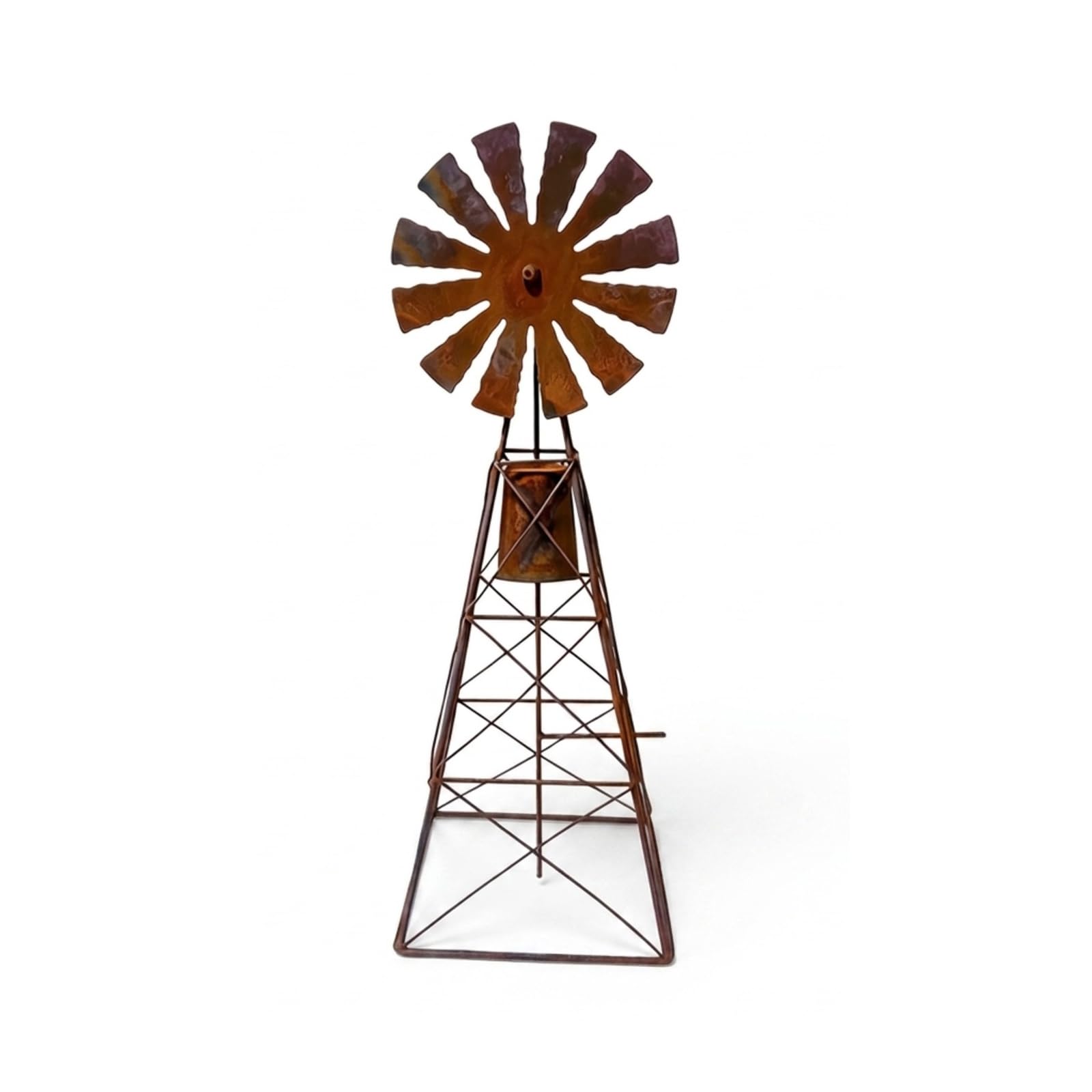 Antique Iron Windmill Sculpture for Yard Lawns Terrace Garden Decoration Antique Farmhouse Styles Outdoor Ornament 36Cm Tall Iron Windmill Sculpture