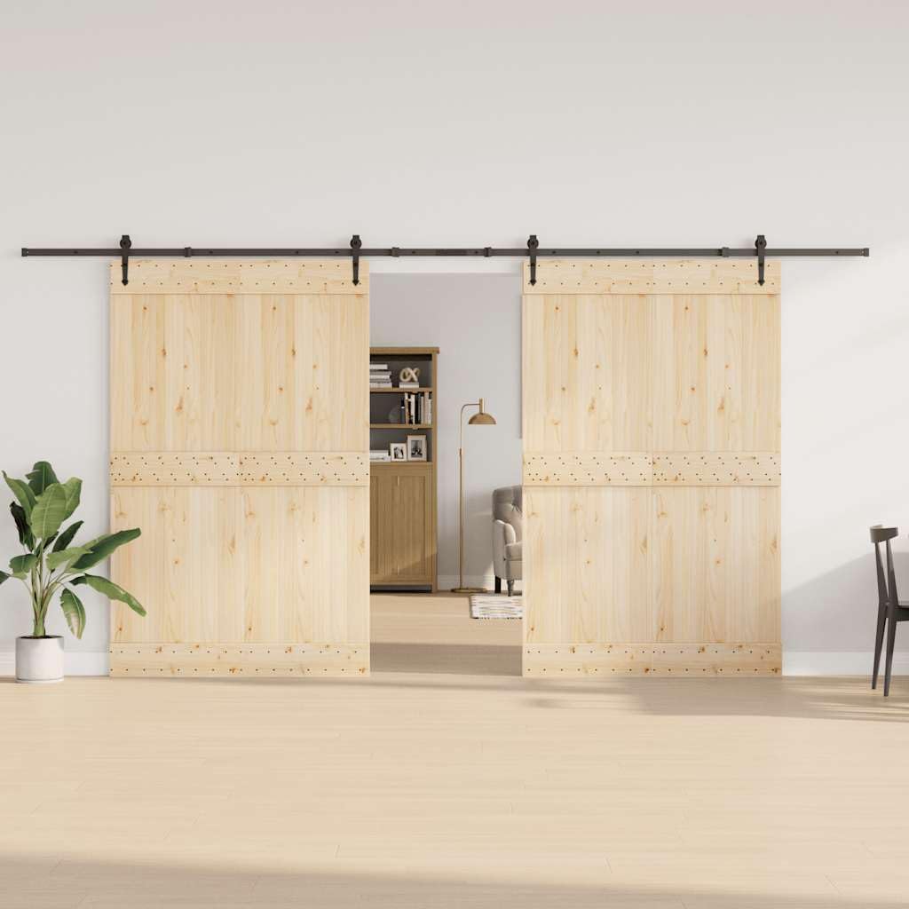 Juego de herrajes para puerta corredera, acero negro, 427 cm, con topes y ruedas, accesorios de montaje para puerta de granero, repuesto para puerta principal, puerta de habitación, puerta de
