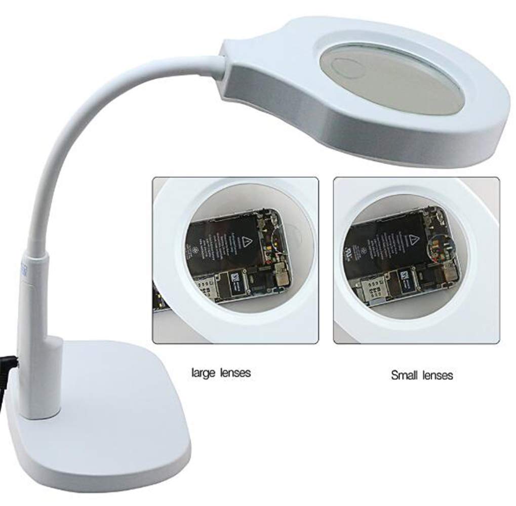 Lupe, Vergrößerungsbrille, LED-Licht, Leselupe, Hobby, Zeitung, Schreibtisch, Tischlampe, Bücher, freihändiger Ständer, Stirnband, beleuchteter Handaufsatz für 3D-Handybildschirm, ganze Seite, sm