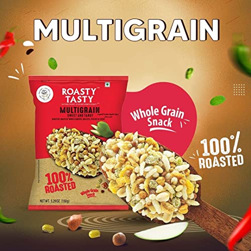 Image of Roasty Tasty Multigrain Mix Sweet & Tangy 400G (200G X 2 Packs)|Healthy Snacks Without Palm Oil|Roasted Namkeen - Cholesterol Free|Transfat Free|Made With Pearl Millet Bajra Flakes - Millet Namkeen