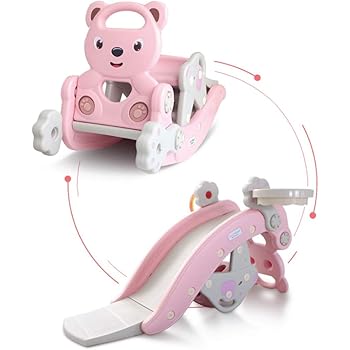 swing set with rocking horse