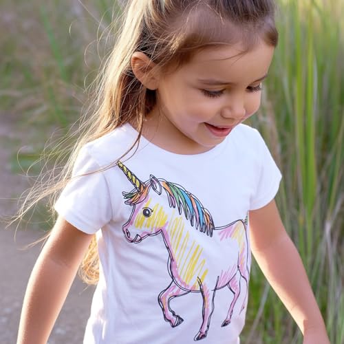 24 Textilstifte Waschmaschinenfest - Textilfarbe Waschmaschinenfest - Ungiftig, Waschfeste und Permanente Stoff Marker ideal für T-Shirts, Stofftaschen und andere Textilien - Für Kinder und Erwachsene