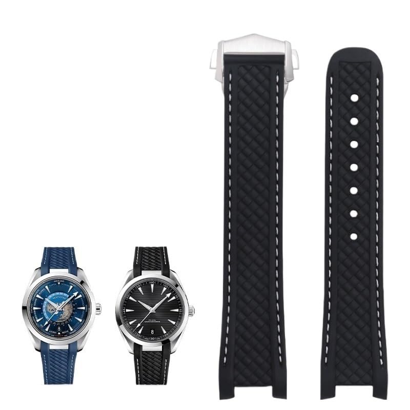 Bracelet montre caoutchouc fluoré pour Omega Seamaster résout les casses et la sueur