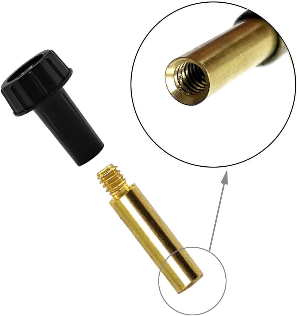 ECUDIS Pack of 6 On/Off Replacement Light Lamp Turn Switch Knobs with 1/2" Extensions, Black