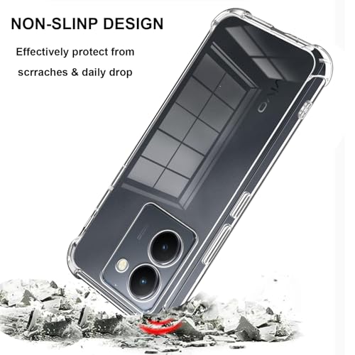 Image of Back Cover Shockproof Silicone Protective Back Case for vivo Y03 -Transparent