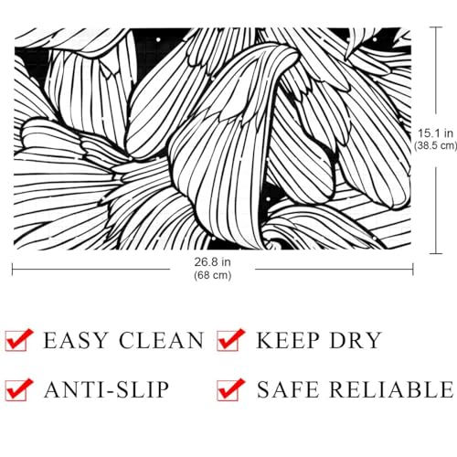 Tapis de bain antidérapant extra long en PVC avec ventouses de sécurité - 5