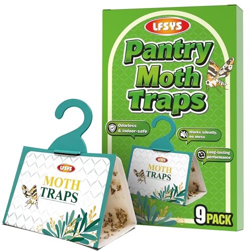 LFSYS 9-Pack Disposable Sticky Insect Glue Trap Triangle Foldable Hanging Trap Indoor and Outdoor Adhesive Catcher for Insect Infested Areas