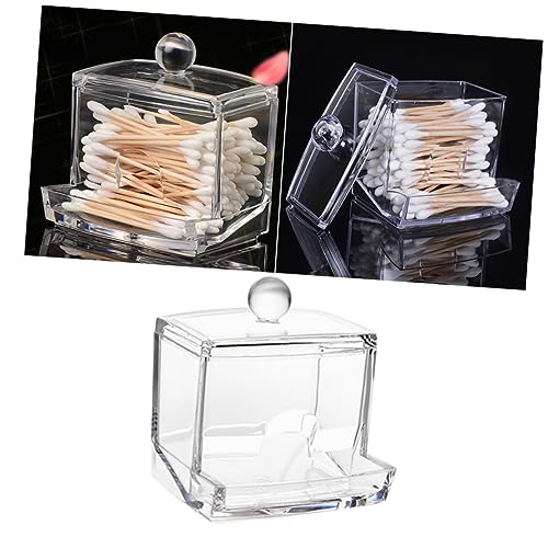 TINEASUR Bastoncini Cotonati in Acrilico Contenitore Trasparente Per Conservazione Da Tavolo Scatola Per Conservazione Di Cotton Fioc e Cosmetici
