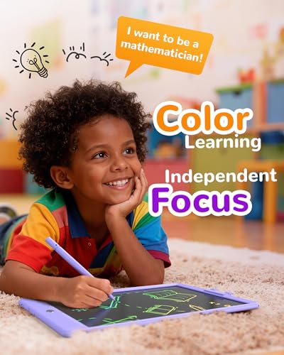 Image of KOKODI LCD Writing Tablet, 10 Inch Colorful Toddler Doodle Board Drawing Tablet, Erasable Reusable Electronic Drawing Pads, Educational and Learning Toy for 3-6 Years Old Boy and Girls(Purple)