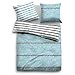 Produktbild TOM TAILOR 0069895 Satin Bettwäsche Garnitur mit Kopfkissenbezug (Baumwolle) 1x 135x200 cm + 1x 80x80 cm, Blue Bird, 0069895/824/001