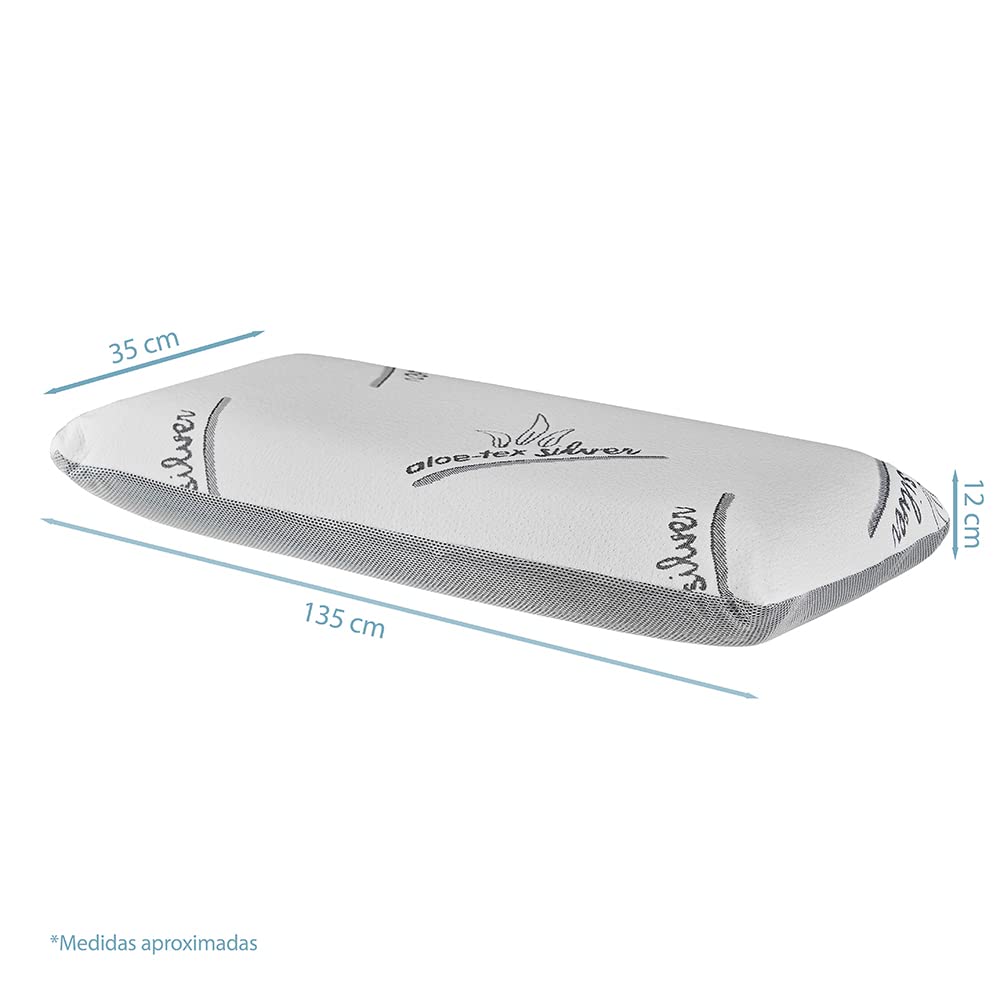 DECASATEXTIL®- Almohada viscoelástica para un Descanso de Calidad- Carbono Activo Natural, con núcleo viscoelástico Perforado de Alta Densidad, indeformable, hipoalergénica, Transpirable. (135cm)