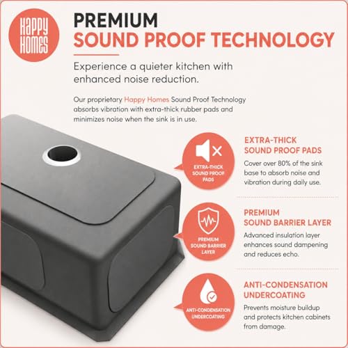 Image of HAPPY HOMES 304 Stainless Steel Kitchen Sink (24X18X10 Inch) Heavy Duty with HONEYCOMB ANTISCRATCH Design Matte Finish with Nanocoated Undercoating |Square Coupling and Metal Fruit Basket