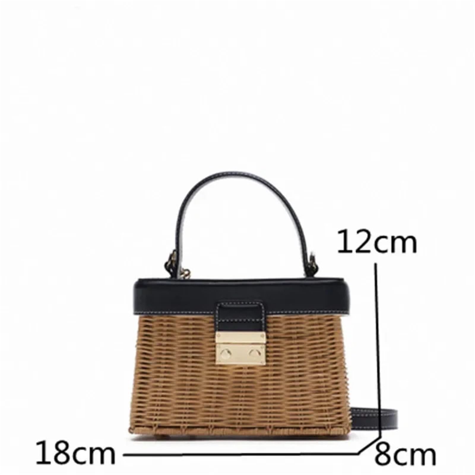 Bolso de ratán Hecho a Mano, Bolso de Playa for Mujer, Bolso Multiusos for Mujer, Bolso de ratán de Moda, Bolso de Mano(White)