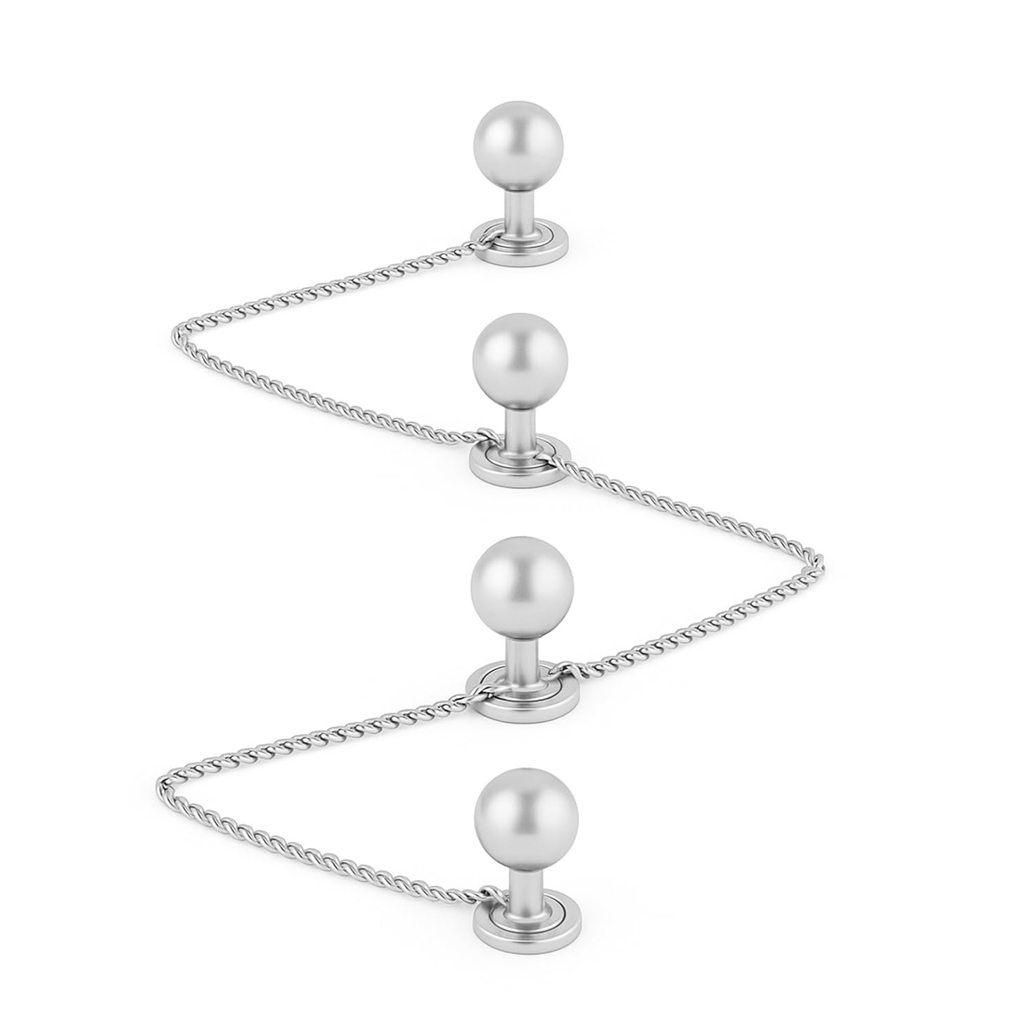 FASHIONS Round White Moti Chain Kurta Buttons Cufflinks Sherwani Cuff links Shirt Coat Stud Buttons for Men & Boys-image-13