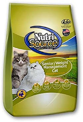 Tuffy's Pet Food NutriSource Senior Weight Management Dry Cat Food, Chicken and Rice Formula, 16-Pound