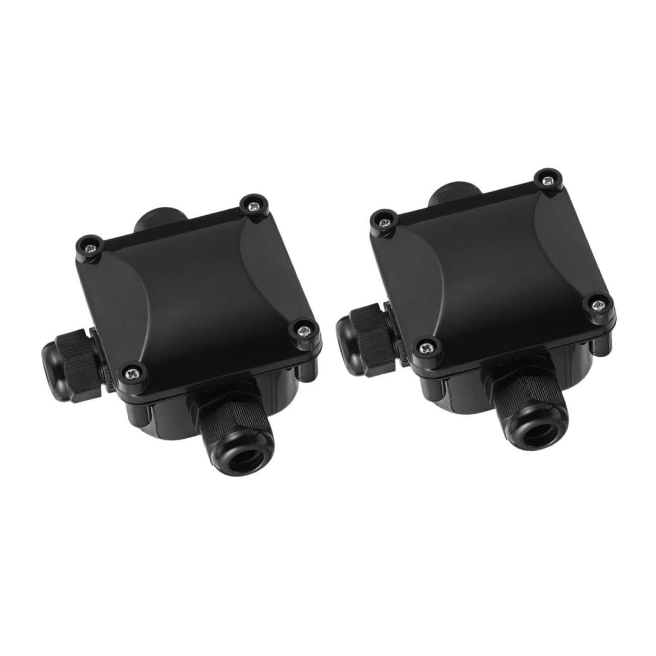 Amosfun 3 Sätze Wasserdichte Anschlussdose Multi Boxen Für Draußen Elektrisches Zubehör Im Freien Schutz Kreuzung Anschlussdosen Wasserdichtes Stecker Plastik Schwarz 2 Stück * 3